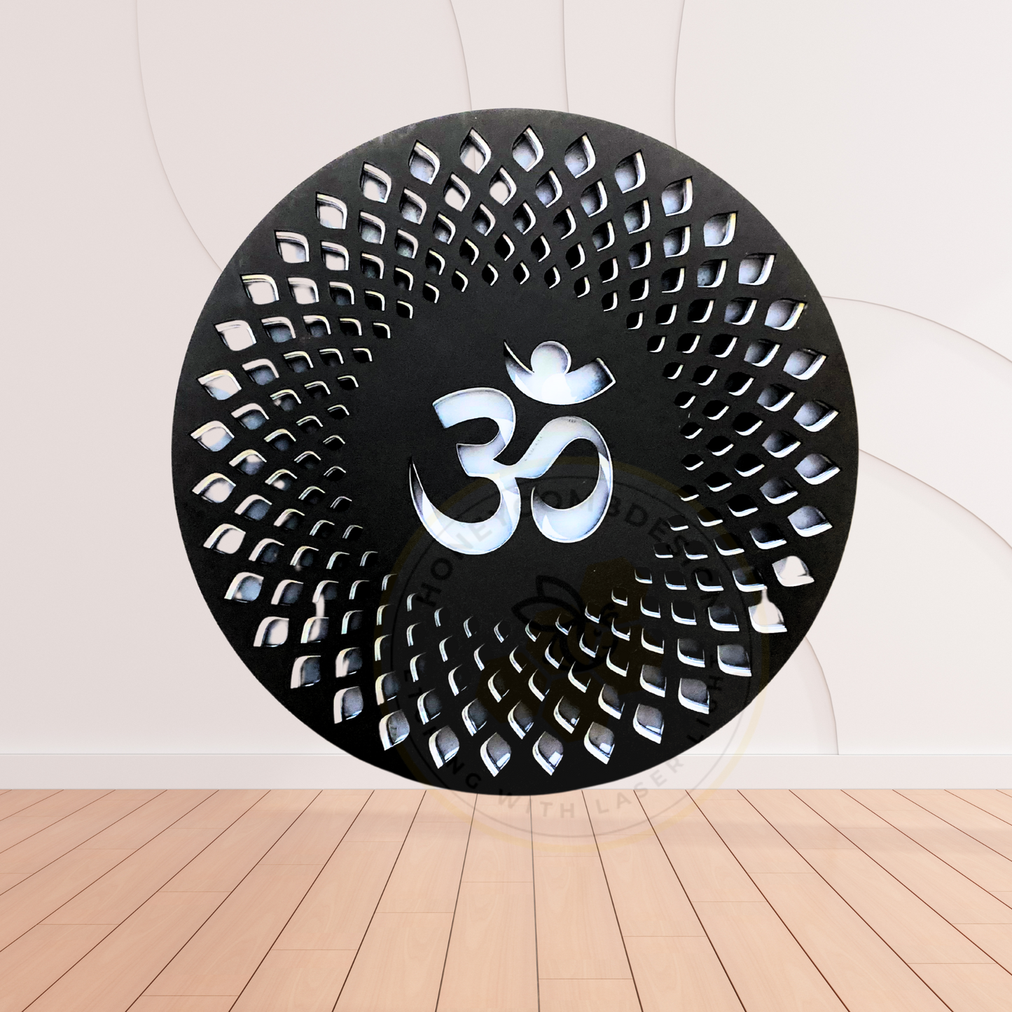 Beautiful Om Mandala Design Wall Art Personalised Gift Wall Hanging