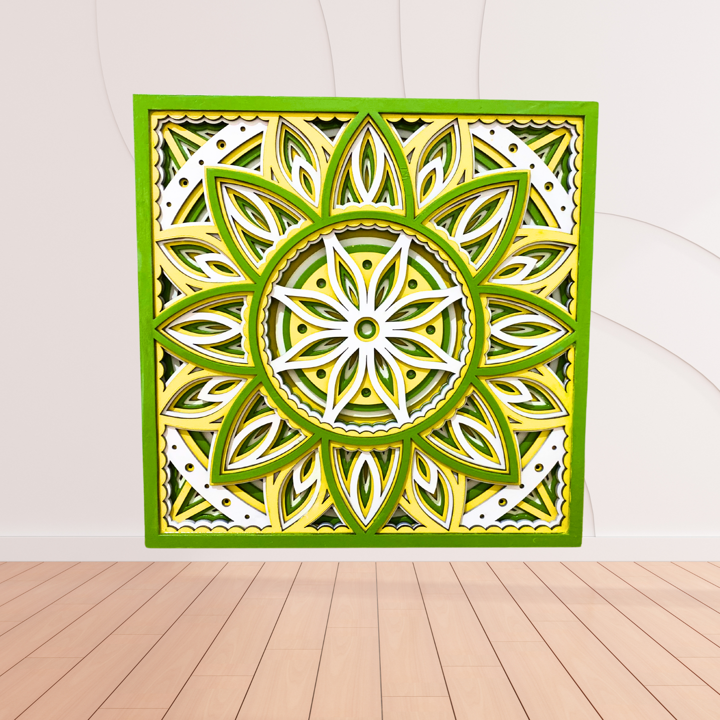 Wooden mandala wall art Layered mandala flower wall art Housewarming Personalized gift