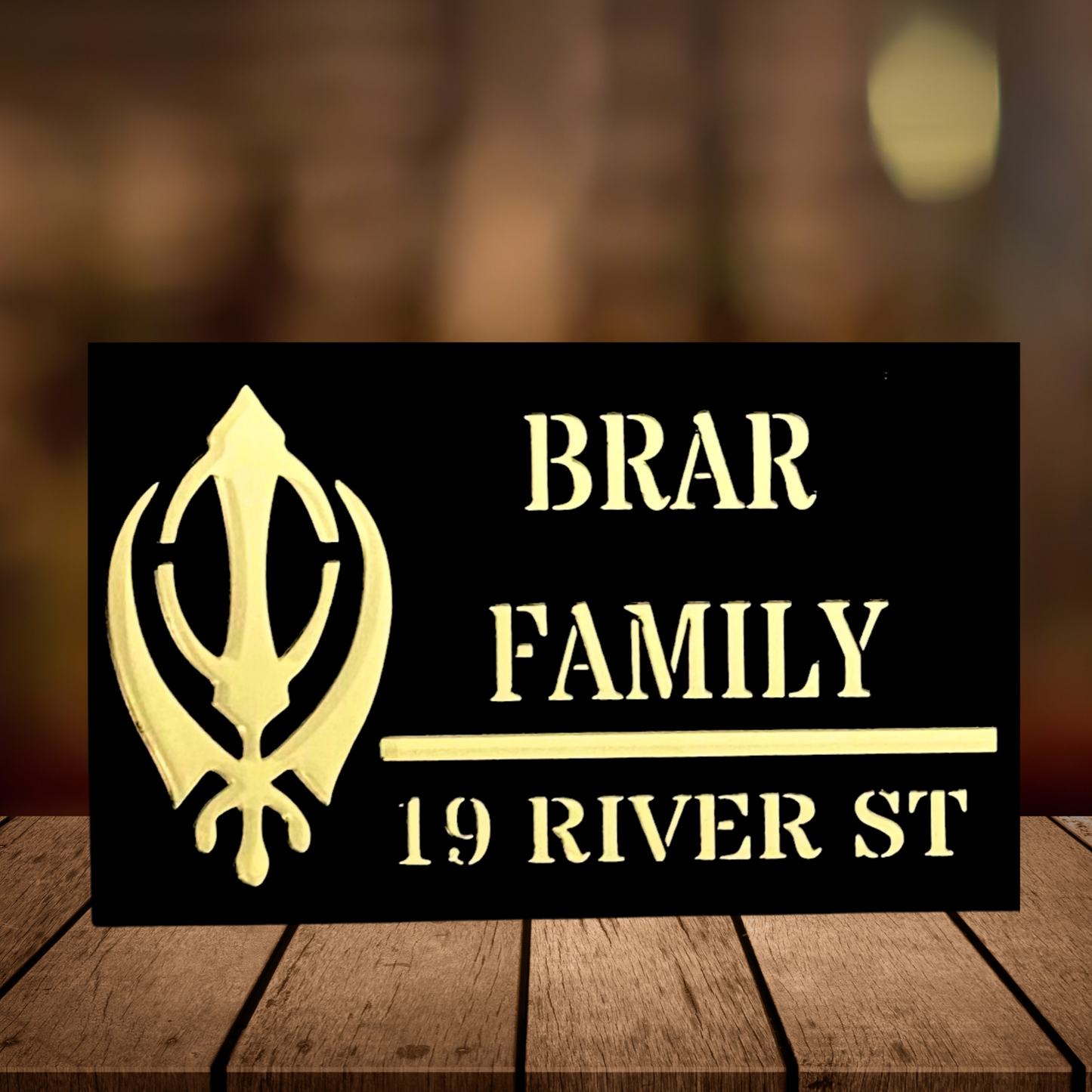 Punjabi House Signs , Khanda Premium Custom Name Plates