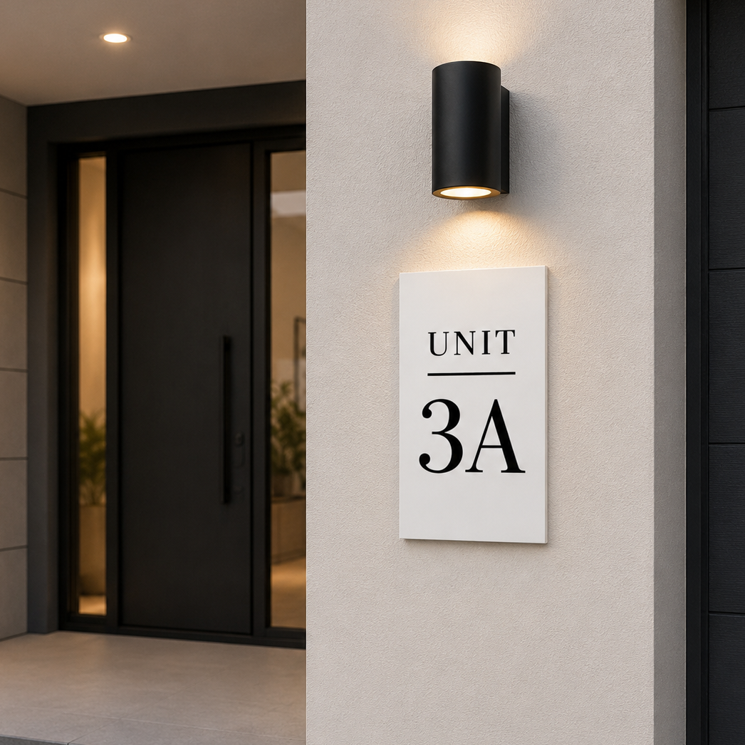 Apartment Door Sign | Airbnb Sign | Modern Apartment Number Sign | Holiday Homes Unit Signs
