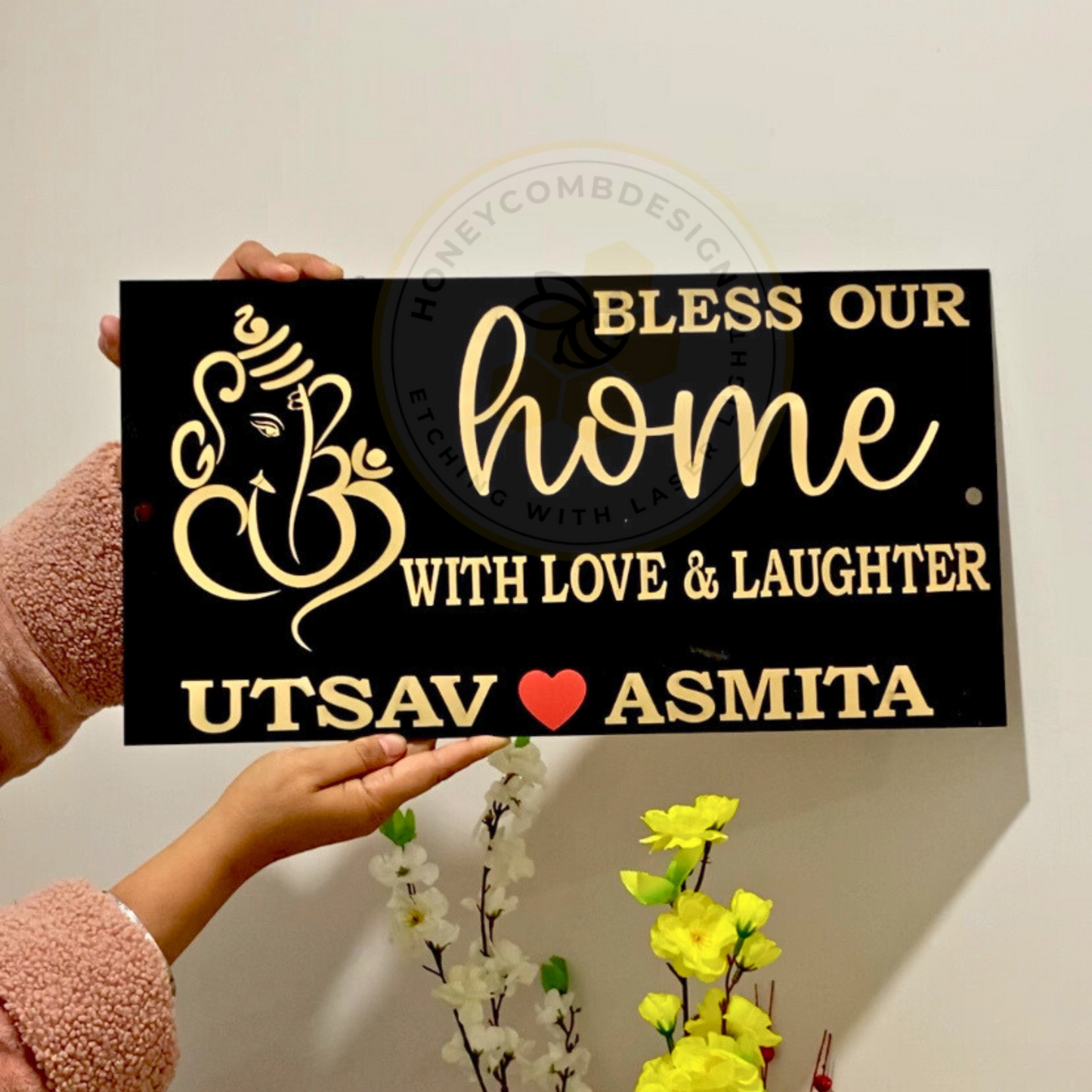 Bless Our Home With Love & Laughter Modern House Signs