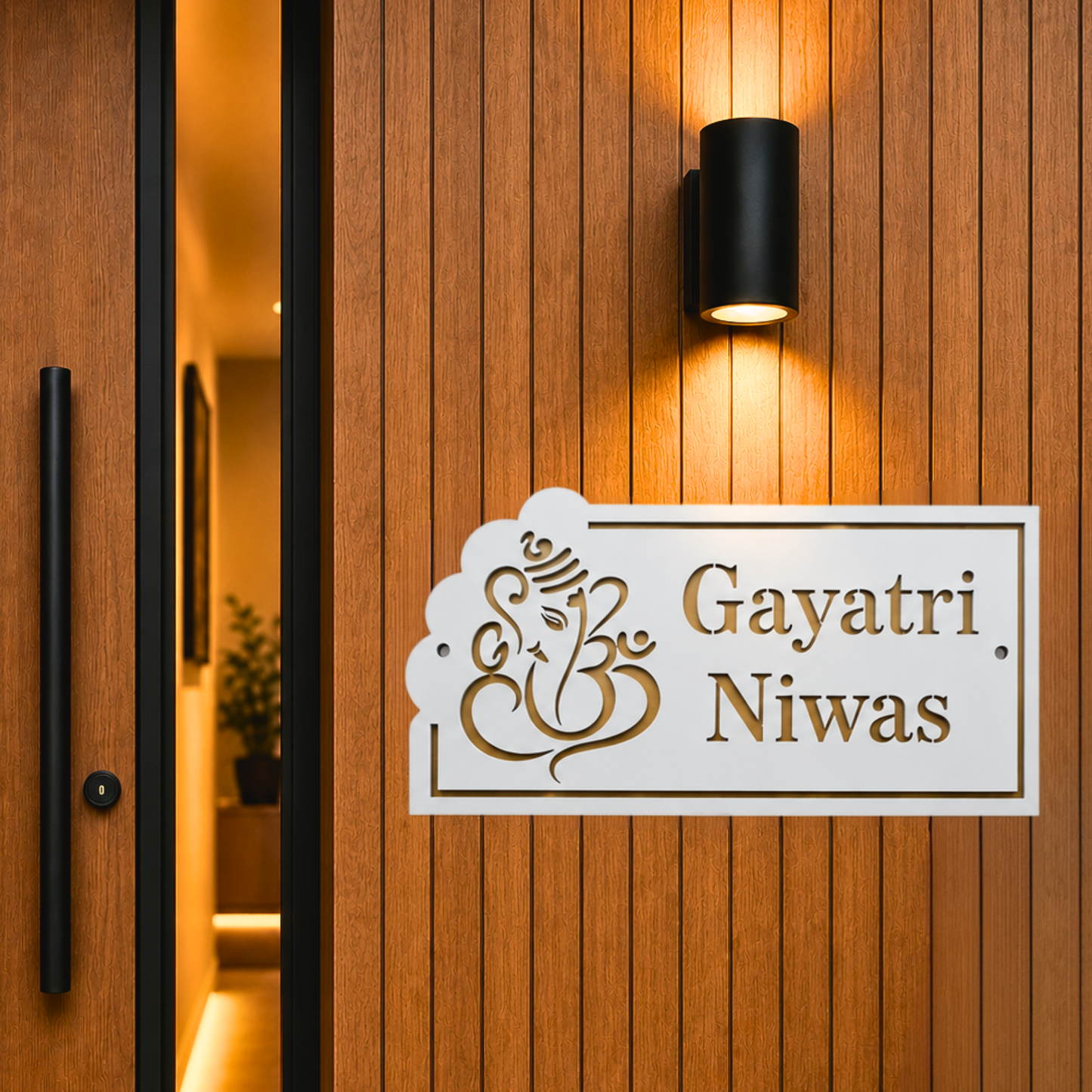 Personalised Ganesha Address Plaque | Custom House Number Sign | Hindu Housewarming Gift (Copy)