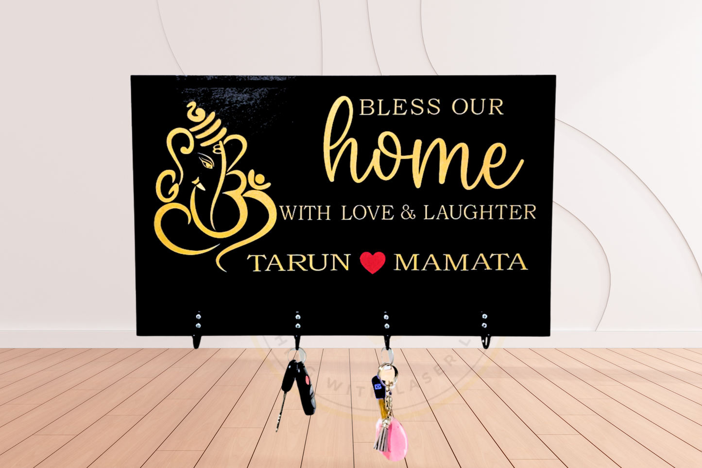 Customized wall hanging , Personalized key holder , Wooden decor signs