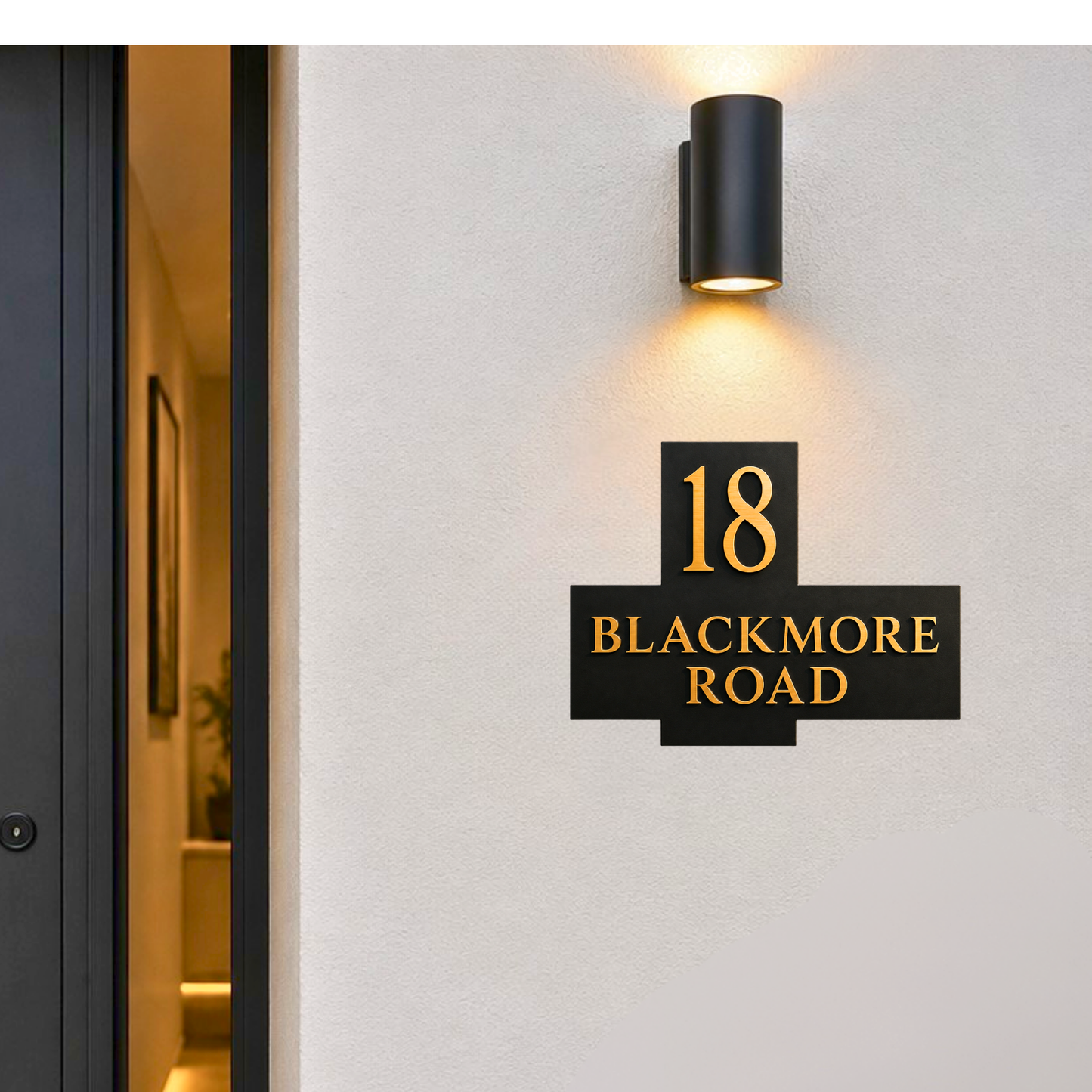 Modern House Number Sign | Custom Address Plaque | Outdoor Address Sign | Apartment Door Plaque