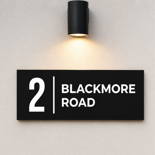 White Address Plaque | Modern House Number Signs | Australian Made