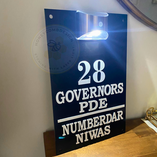 Custom Solar Light Name Plate , House Number Plate Solar Light , Solar Light House Sign