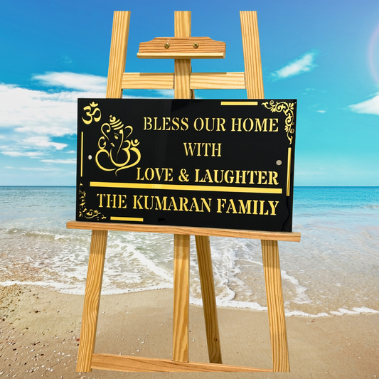 Custom Black Gold Premium Look House Name Signs