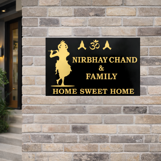 Krishna with flute , Custom House Name Signs