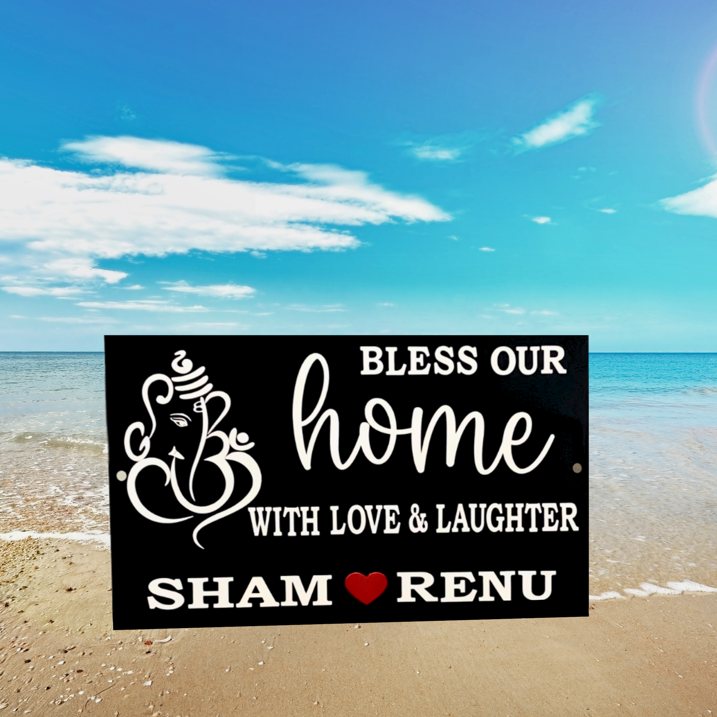 Bless Our Home With Love & Laughter  Modern House Signs