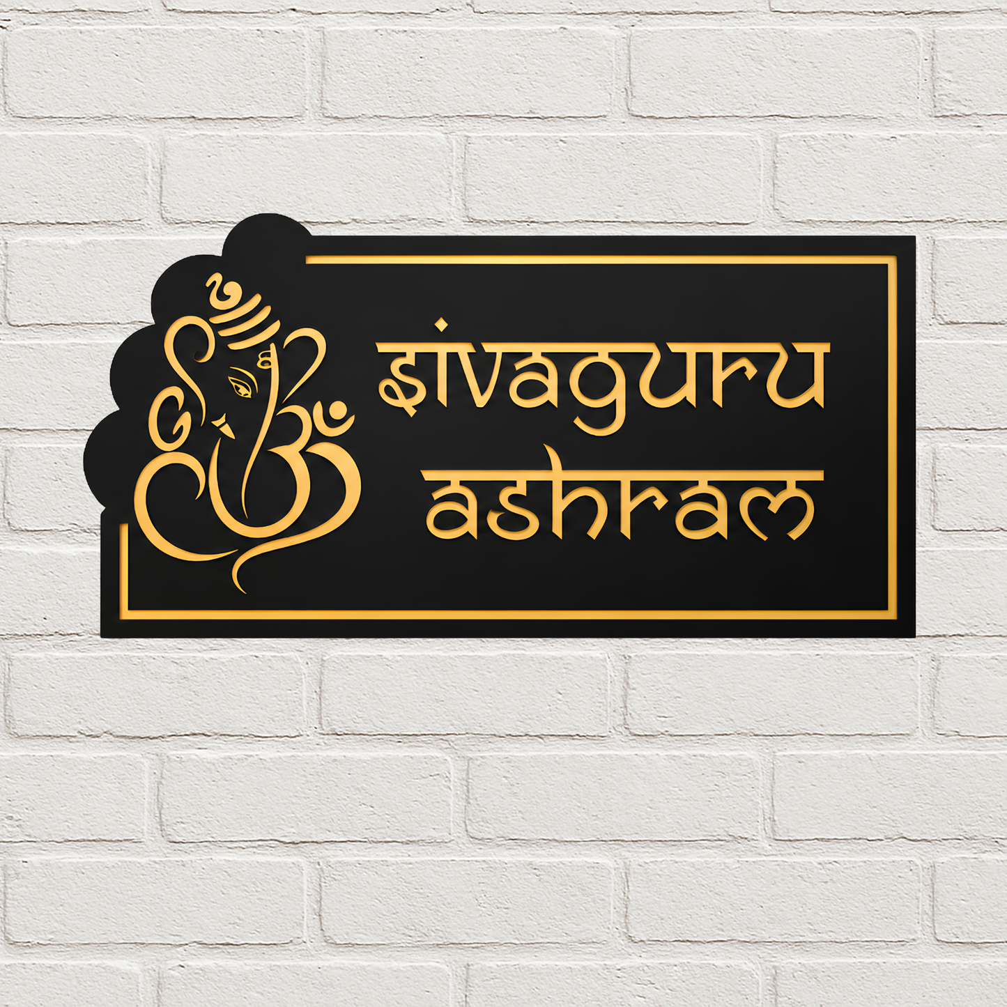 Personalised Ganesha Address Plaque | Custom House Number Sign | Hindu Housewarming Gift (Copy)