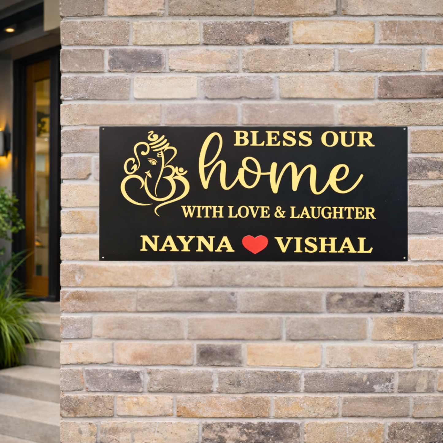 Bless Our Home With Love & Laughter  Modern House Signs