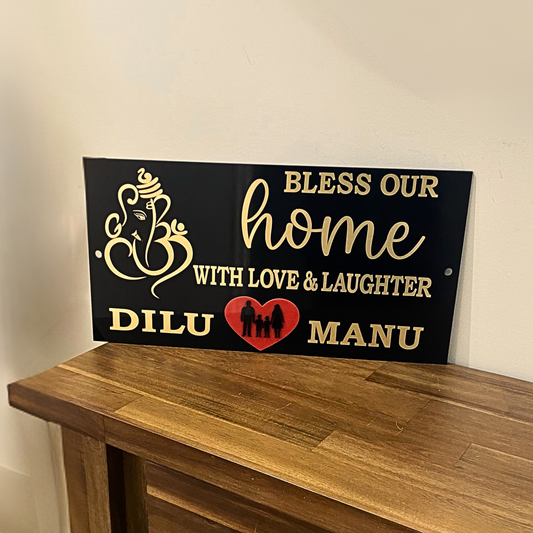 Bless Our Home Ganesha House Name Signs