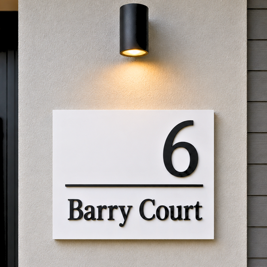 Modern Acrylic House Number Sign | Custom Address Plaque