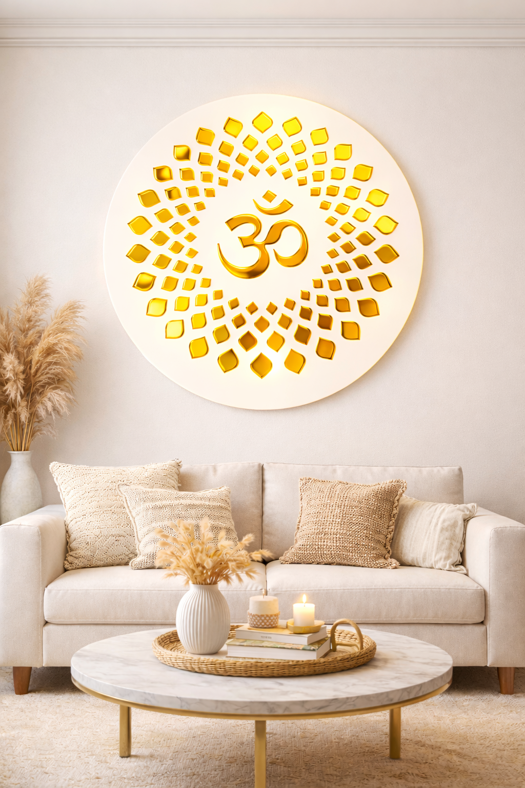 Om Wall Decor Spiritual Wall Hanging | Housewarming Gift |  Modern Hindu Decor
