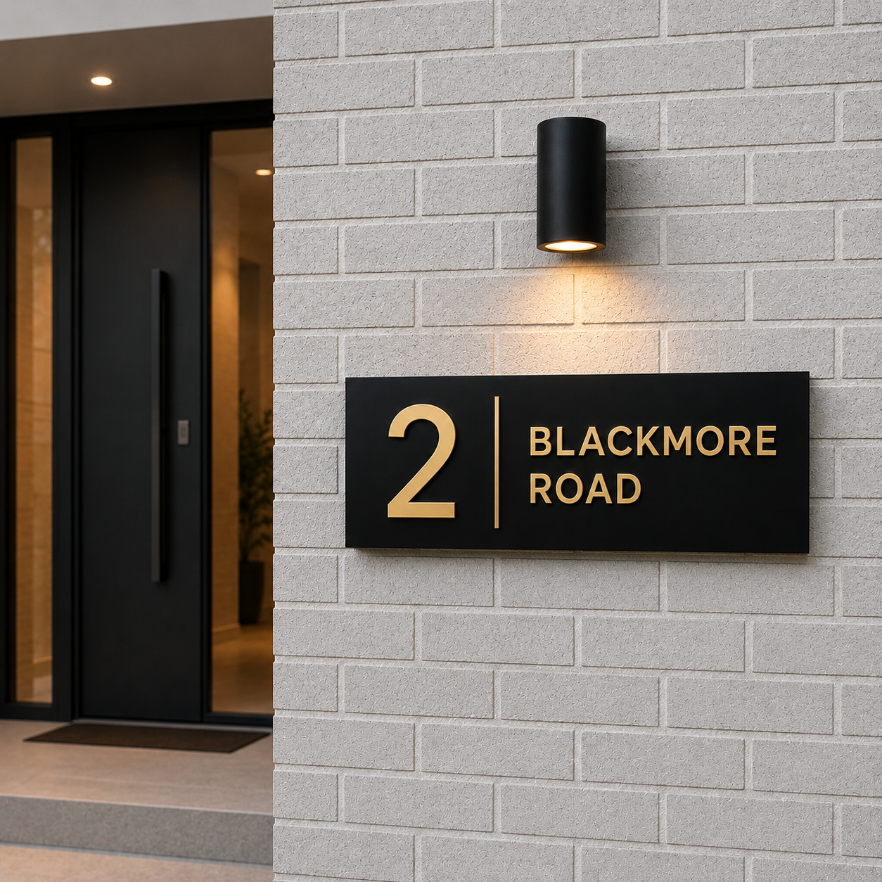 White Address Plaque | Modern House Number Signs | Australian Made