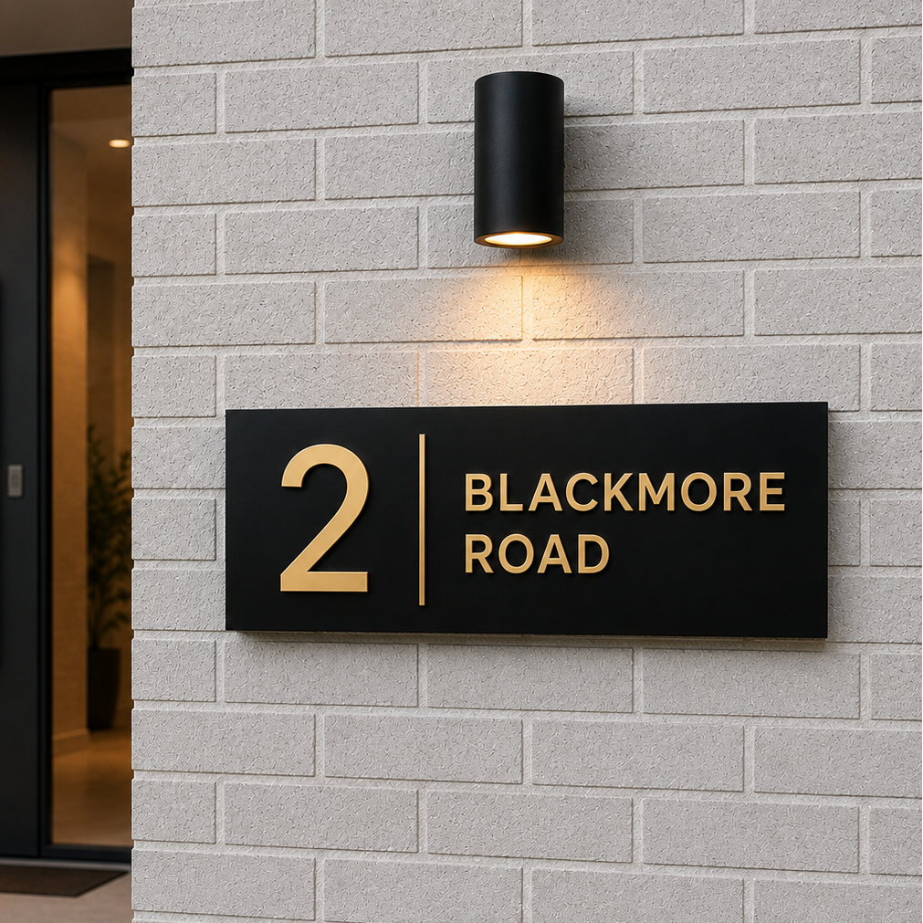 White Address Plaque | Modern House Number Signs | Australian Made
