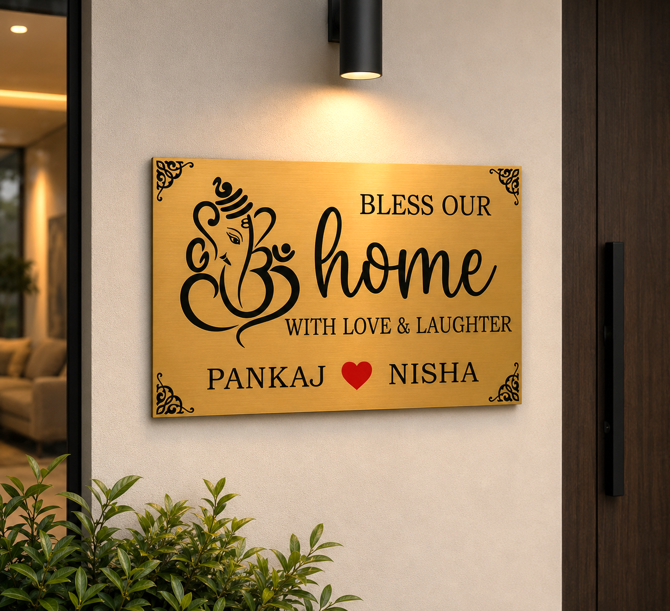 Premium House Signs , Custom House Name Plates , Modern House Signs , Ganesha House Signs