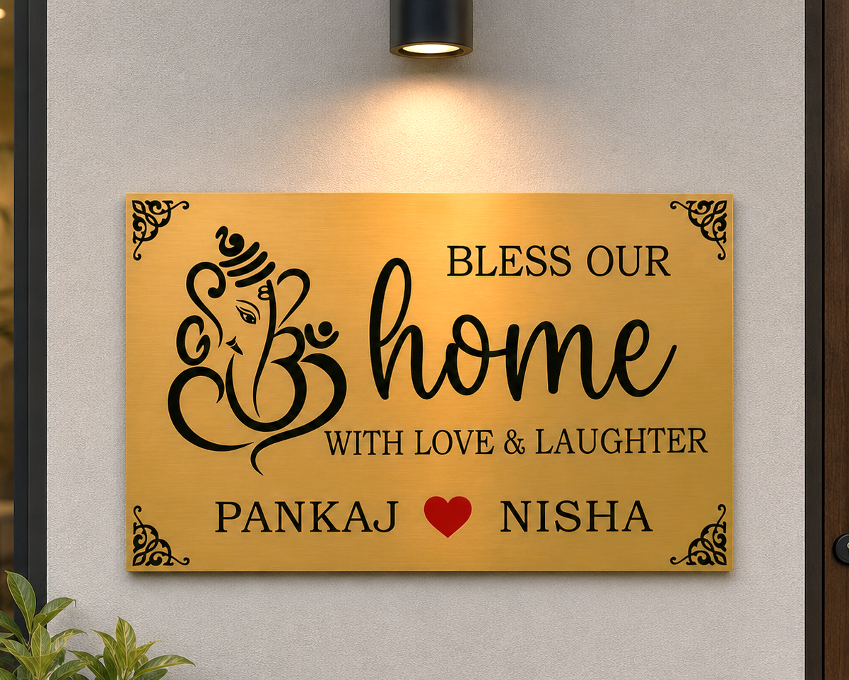 Premium House Signs , Custom House Name Plates , Modern House Signs , Ganesha House Signs