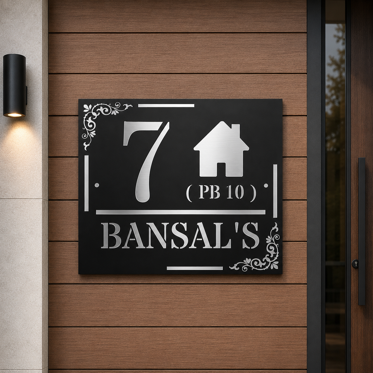 Personalised Address Plaque | Custom House Number Sign | Modern Acrylic Family Name Plate | Outdoor Entrance Sign