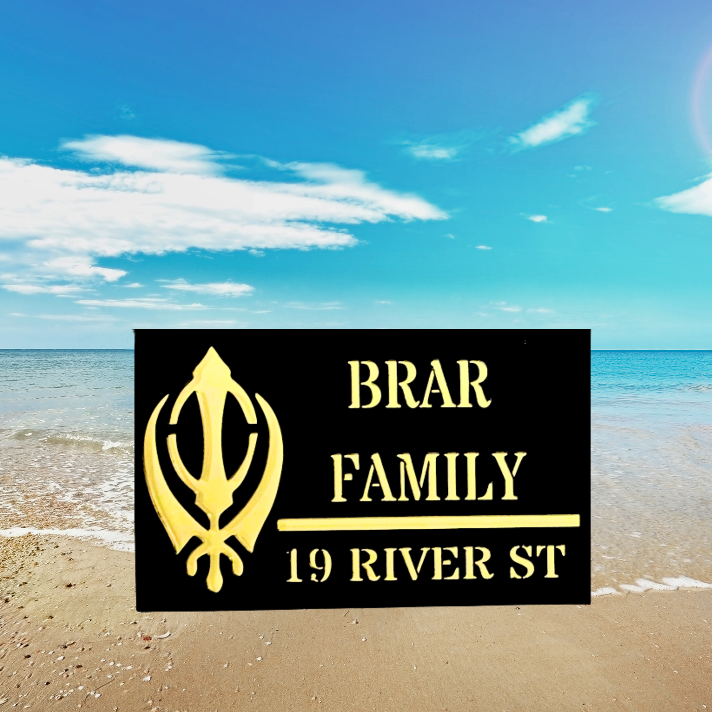 Punjabi House Signs  , Khanda Premium Custom Name Plates