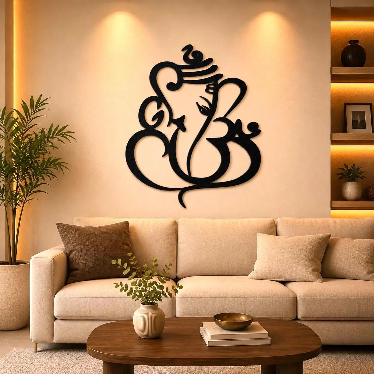 Ganesha Wall Art | Laser Cut MDF Wood Hindu Decor | Australia Handmade Mandir Decor
