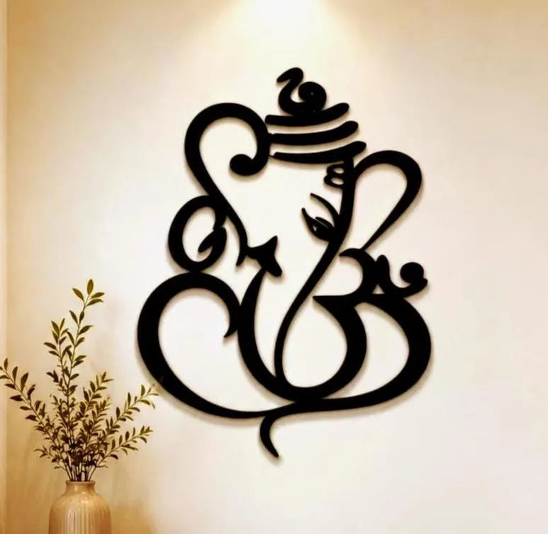 Ganesha Wall Art | Laser Cut MDF Wood Hindu Decor | Australia Handmade Mandir Decor