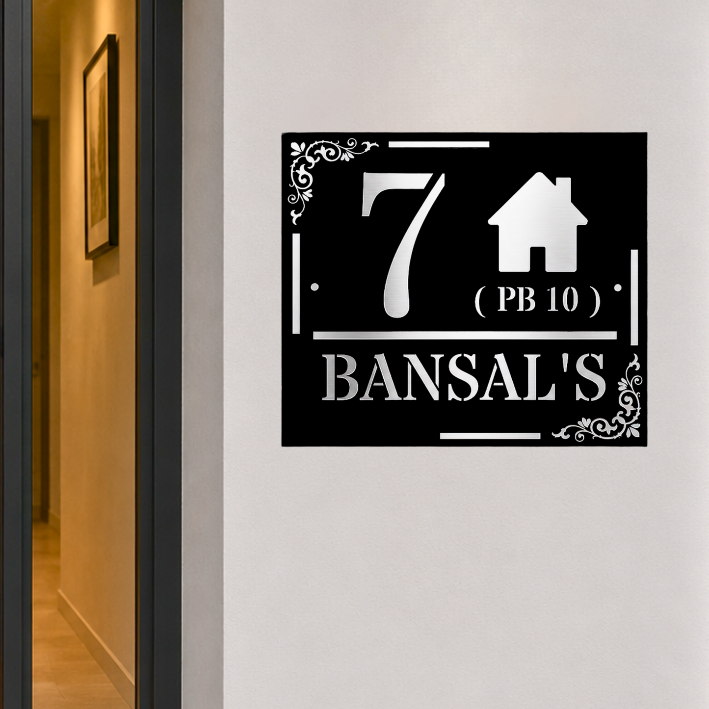 Personalised Address Plaque | Custom House Number Sign | Modern Acrylic Family Name Plate | Outdoor Entrance Sign