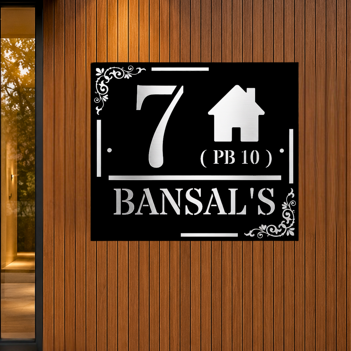 Personalised Address Plaque | Custom House Number Sign | Modern Acrylic Family Name Plate | Outdoor Entrance Sign