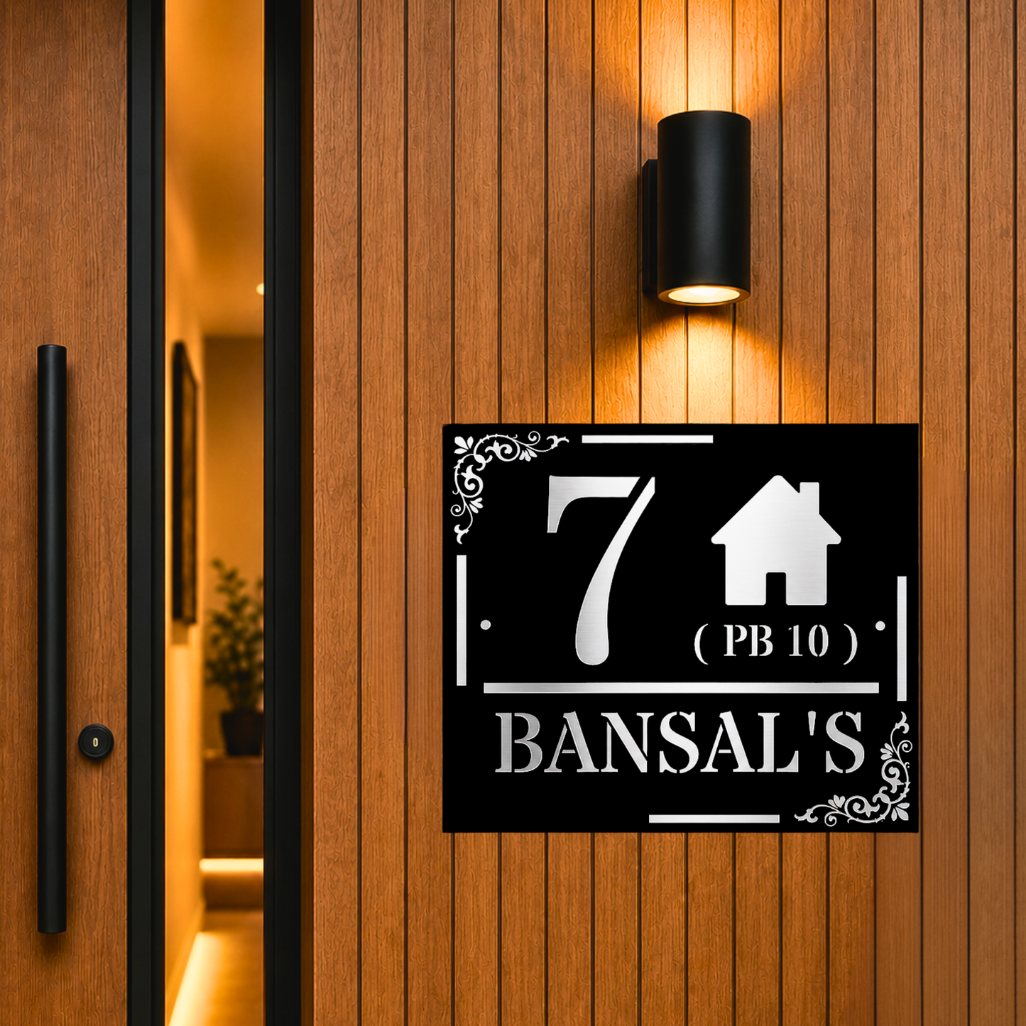 Personalised Address Plaque | Custom House Number Sign | Modern Acrylic Family Name Plate | Outdoor Entrance Sign